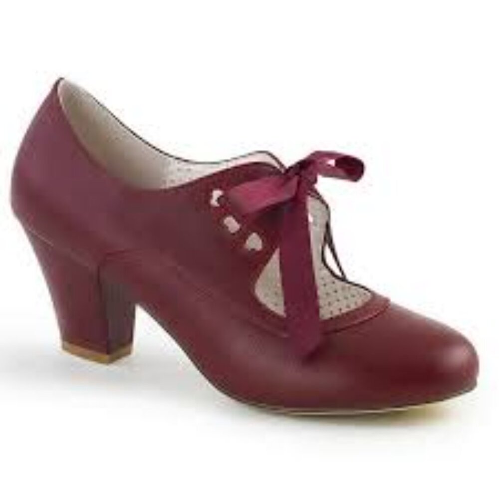 Pin Up Couture Burgundy Heels, 6.5, New